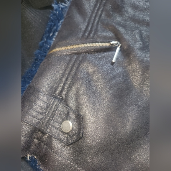 Nwt weatherproof faux shearling full zip moto style jacket size medium - Picture 5 of 9